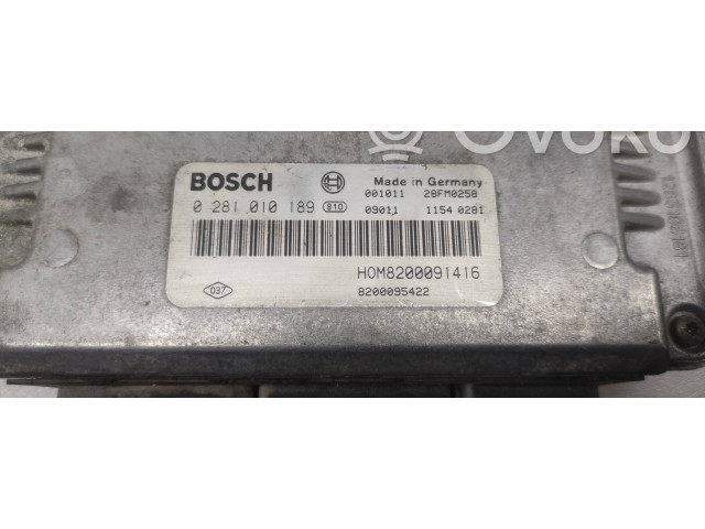 Блок управления двигателя 0281010189, 8200095422   Renault Scenic RX