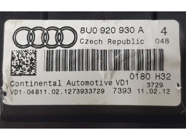 Панель приборов 8U0920930A, 8U0920930A Audi Q3 8U