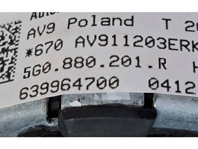 Подушка безопасности водителя 5G0880201R Volkswagen Golf VII