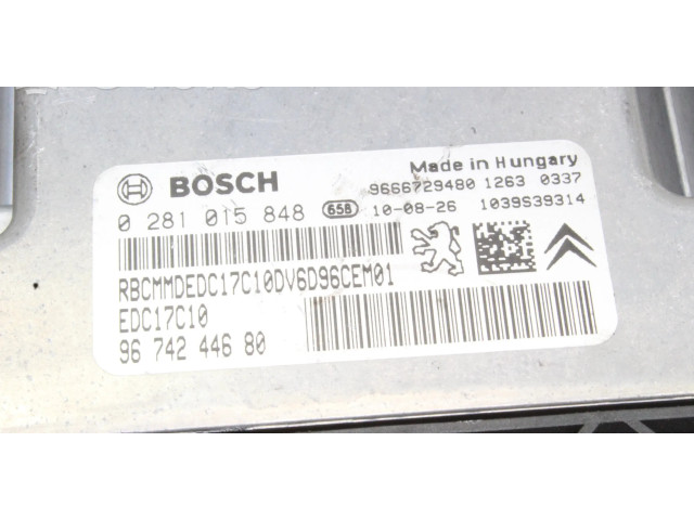 Řídící jednotka 0281015848, 9674244680 Citroen C3 Pluriel 2004