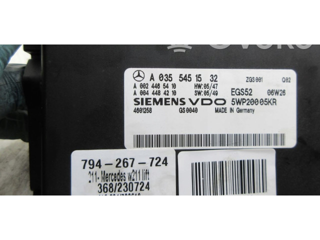 Блок управления редуктора коробки передач (раздатки) A0355451532, 0355451532   Mercedes-Benz E W211
