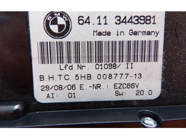 Блок управления климат-контролем 6411, 3443981   BMW X3 E83