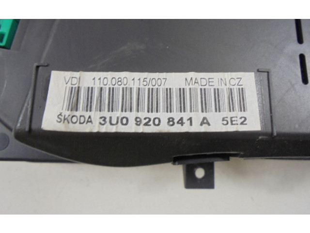 Панель приборов 3U0920841A, 3U0920841A   Skoda Superb B5 (3U)       