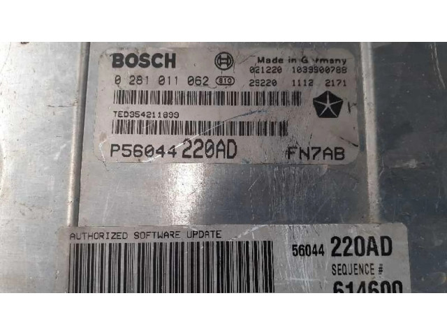 Блок управления двигателя 0281011062, 292201122171   Jeep Cherokee III KJ