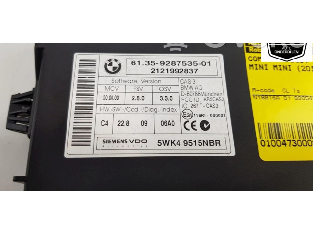 Блок управления 9287535, 9287535   Mini One - Cooper Coupe R56