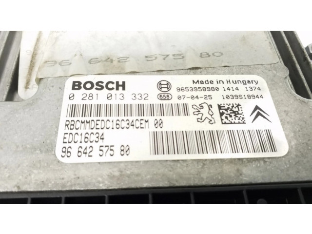 Блок управления двигателя 9664257580, 0281013332 Citroen C4 I