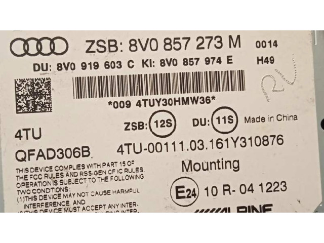 Дисплей 8V0857273M, 8V0857273M6PS Audi A3 S3 8V