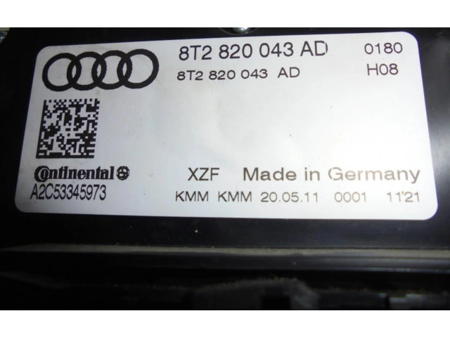 Блок управления климат-контролем 8T2820043AD, A2C53345973 Audi A5 8T 8F