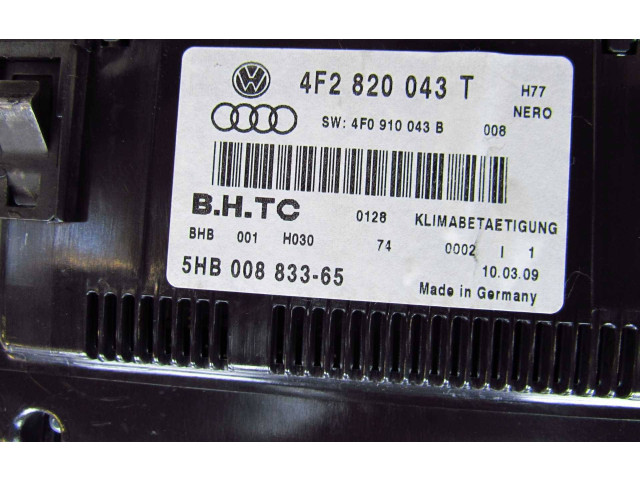 Блок управления климат-контролем 4F2820043T, 52461 Audi A6 S6 C6 4F