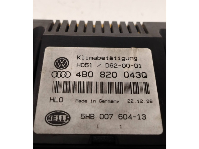 Блок управления климат-контролем D620001, 4B0820043Q   Audi A6 S6 C5 4B