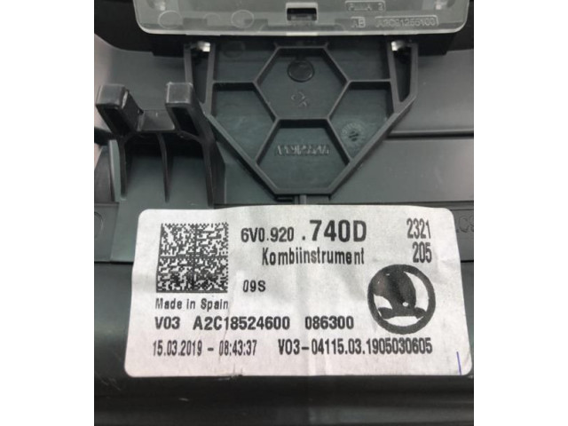 Панель приборов 6V0920740D, NP2133   Skoda Fabia Mk3 (NJ)       