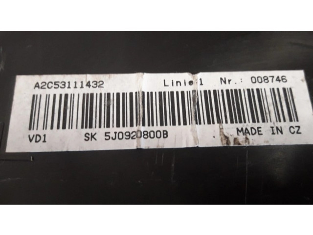 Панель приборов 5J0920800B Skoda Fabia Mk2 (5J)