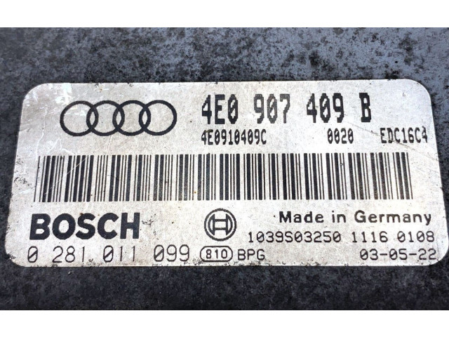 Řídící jednotka 4E0907409B   Audi A8 S8 D3 4E 2003