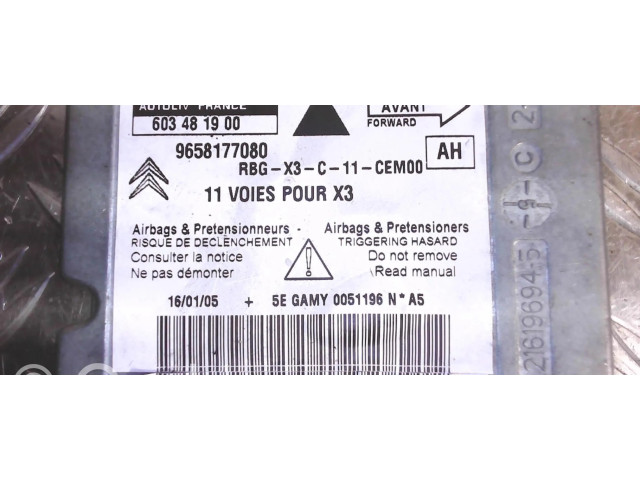 Блок подушек безопасности 9658177080, CENTRALITAAIRBAG Citroen Berlingo