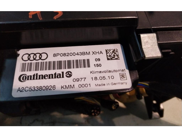 Блок управления климат-контролем 8P0820043BM, 8P0820043BM   Audi A3 S3 8P