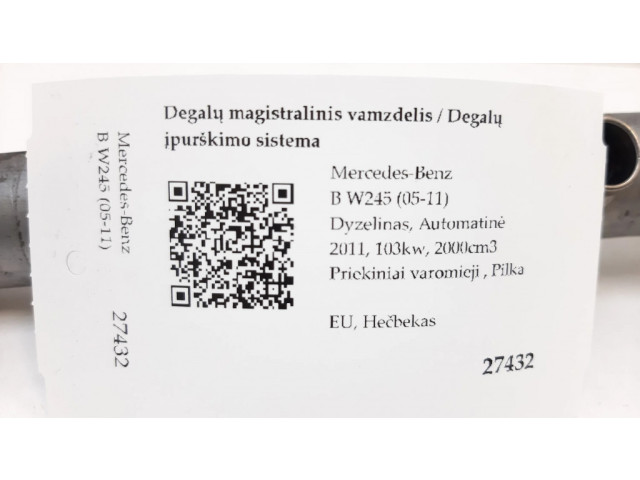 Vstřikovací lišta 1026000340, A6110780449 Mercedes-Benz B W245 pro naftový motor 2.0