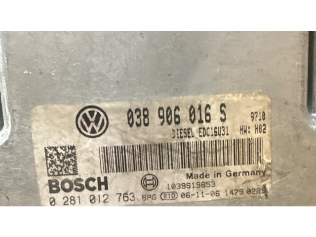 Řídící jednotka 038906016S, 0281010763 Volkswagen Transporter - Caravelle T5 2007