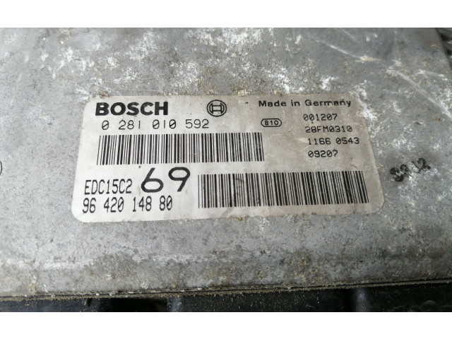 Блок управления двигателя 9642014880, 0281010592   Peugeot 306