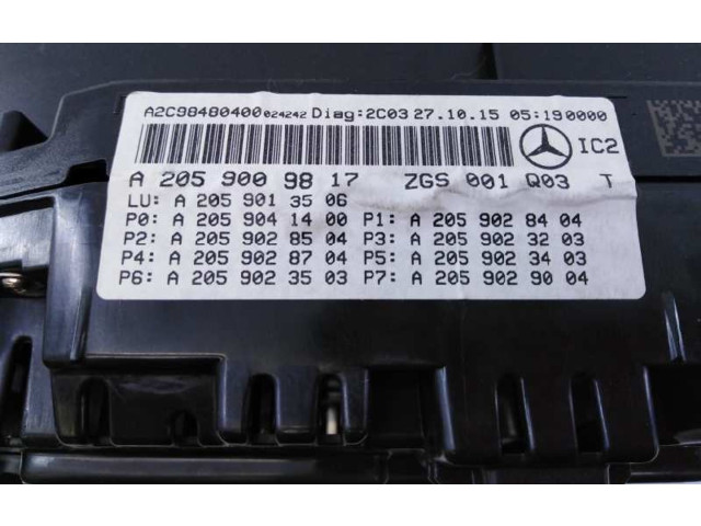 Přístrojová deska Mercedes-Benz GLC X253 C253 2015 A2059009817, A2C98480400