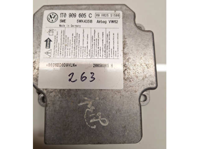 Блок подушек безопасности 1T0909605C, 09H025S1500 Volkswagen Touran I