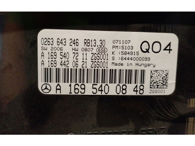 Панель приборов A1695400848, 0263643264 Mercedes-Benz A W169