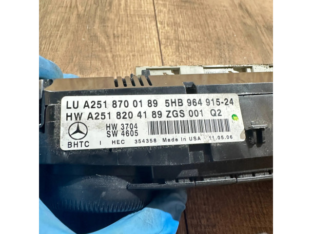 Блок управления климат-контролем A2518204189, 5HB96491524   Mercedes-Benz GL X164