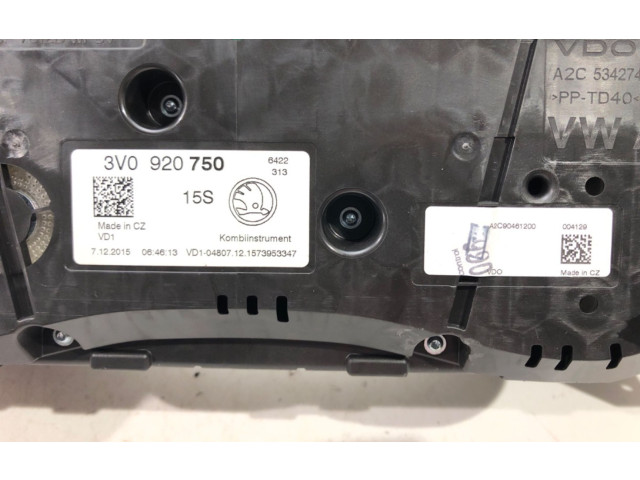 Панель приборов 3V0920750 Skoda Superb B8 (3V)