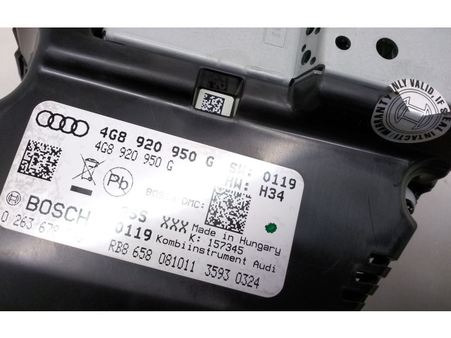 Панель приборов 4G8920950G, 0263678043   Audi A6 S6 C7 4G       