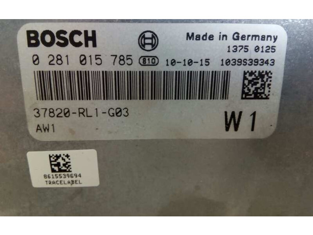 Блок управления двигателя 37820RL1G03, 0281015785 Honda Accord