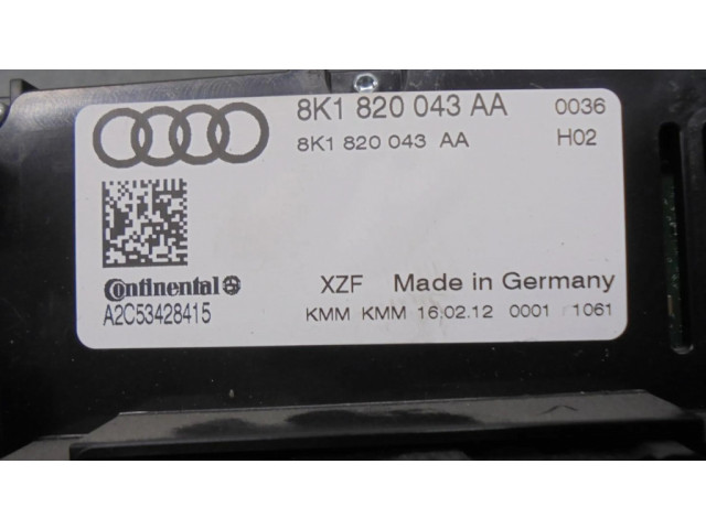 Блок управления климат-контролем 8K1820043AA, A2C53428415 Audi A4 S4 B6 8E 8H