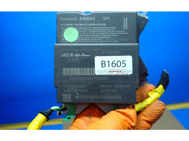 Блок управления надувных подушек 51963823, A2C92179801   Fiat Punto Evo   