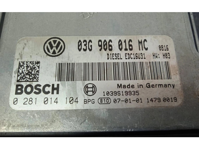 Блок управления двигателем Блок управления 0281014104 Skoda Superb B5 (3U)