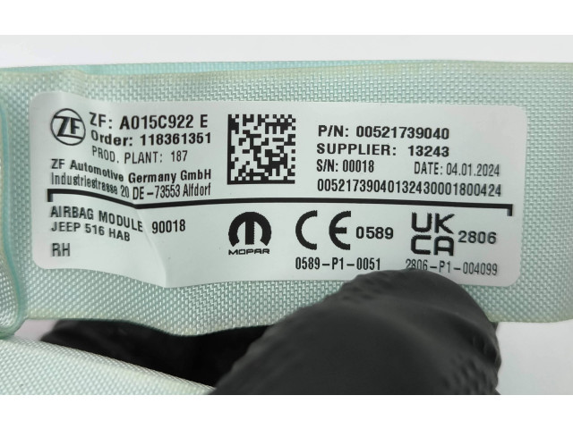 Боковая подушка безопасности 00521739040, 118361351 Jeep Avenger