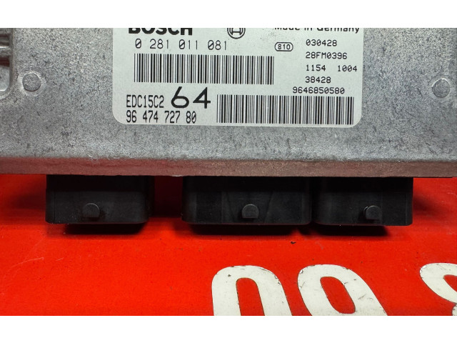 Řídící jednotka 0281011081, 9647472780 Peugeot 307 2003