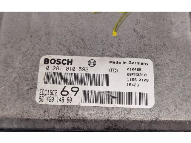 Блок управления двигателя 9642014880, 0281010592   Peugeot 306