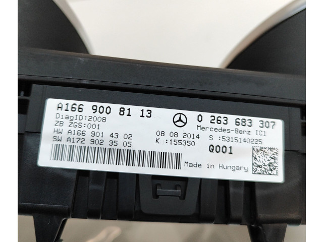 Панель приборов A1669008113, 0263683307   Mercedes-Benz GL X166       