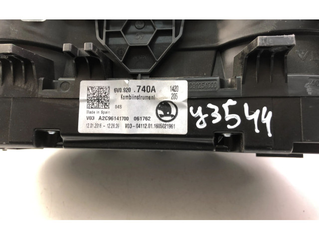 Панель приборов 6V0920740A   Skoda Fabia Mk3 (NJ)       