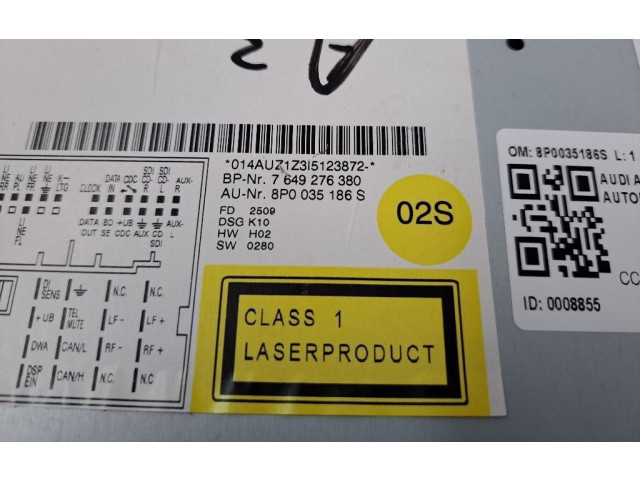 Турбина Радио/ проигрыватель CD/DVD / навигация Audi A3 S3 8P 8P0035186S, 8P0035186S