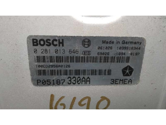 Блок управления двигателя P05187330AA, 0281013646   Jeep Commander