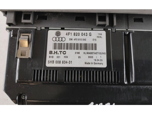 Блок управления климат-контролем 4F1820043G, 5HB00883431   Audi A6 S6 C6 4F