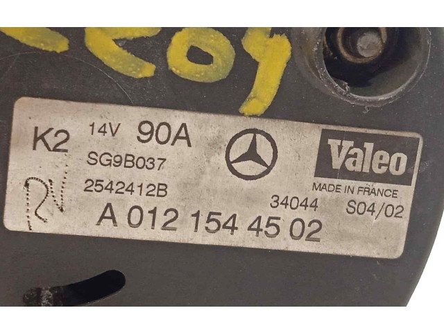 Генератор A0121544502, SG9B037   Mercedes-Benz A W168      