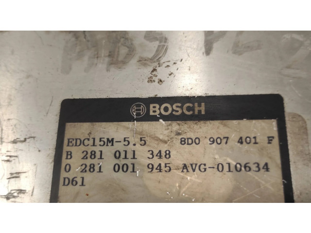 Řídící jednotka 8D0907401P, 0281001945 Audi A4 S4 B5 8D 1998