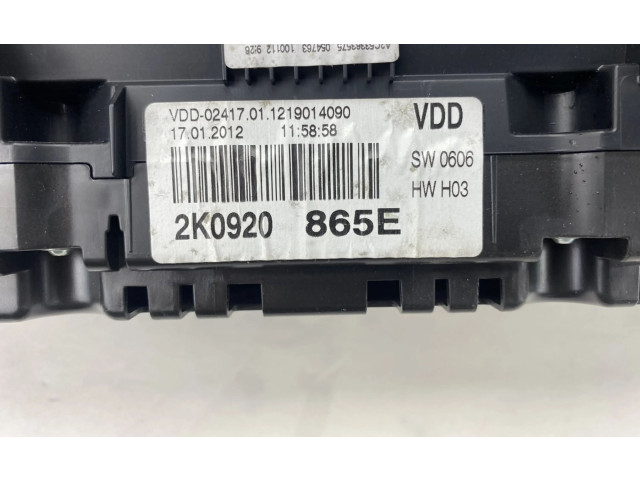 Панель приборов 2K0920865E, 2K0920865E   Volkswagen Caddy       