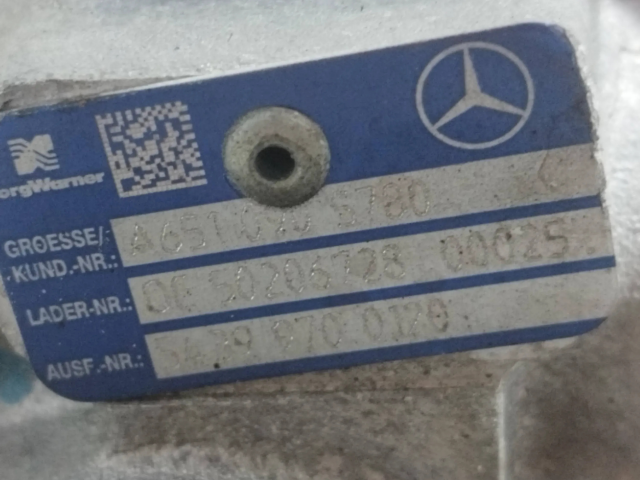 Turbodmychadlo Турбина A6510905780, A6510906680 Mercedes-Benz SLK R172 2.1 CDI 651980