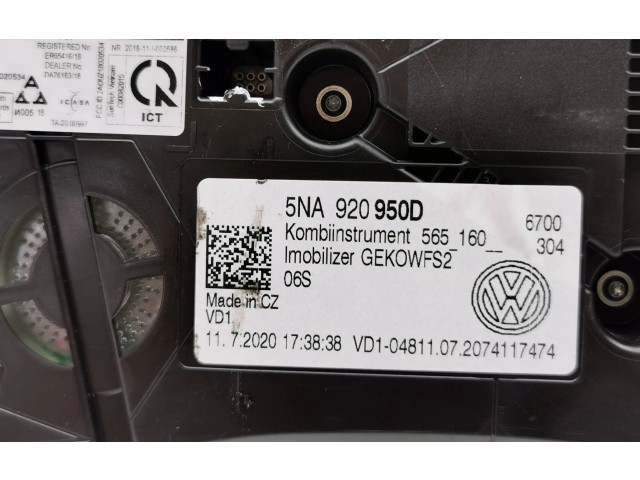 Přístrojová deska  Volkswagen Tiguan 2020 5NA920950D  