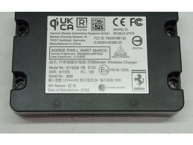 Модуль беспроводной зарядки 817378, 8715528 Ferrari Purosangue