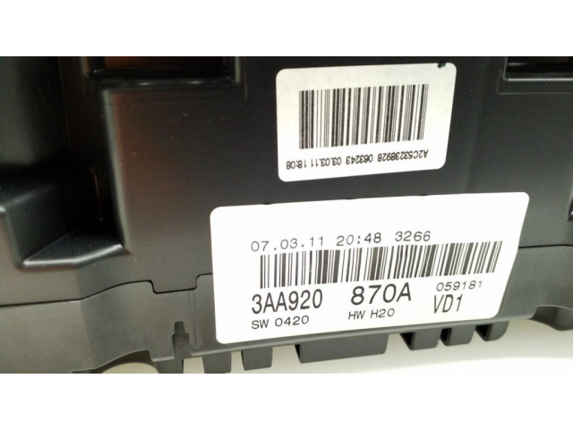 Přístrojová deska Volkswagen PASSAT B7 2012 3AA920870A