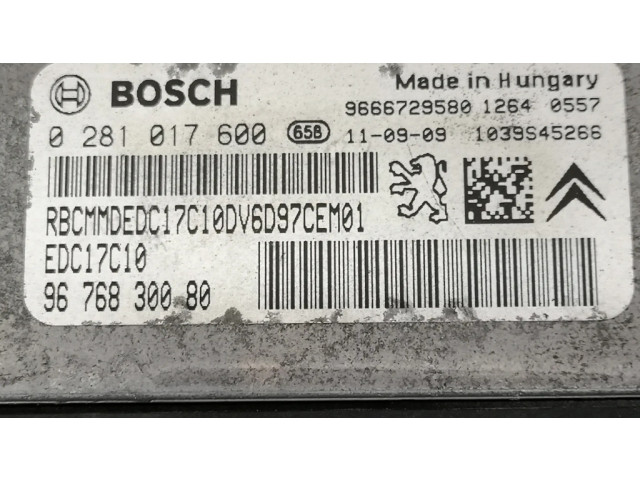 Řídící jednotka 0281017600, 9676830080 Citroen Berlingo 2010