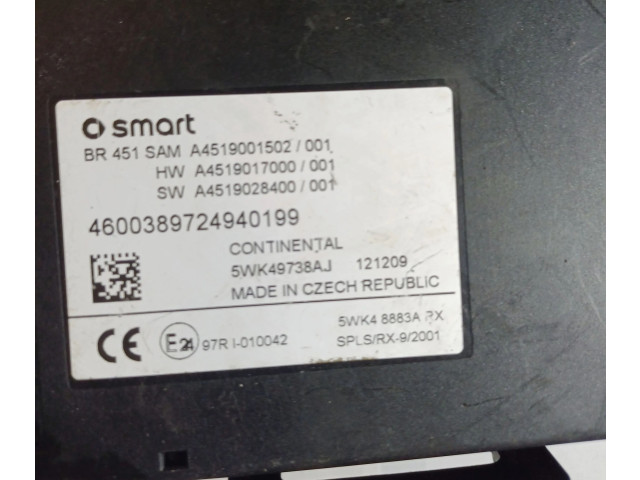 Pojistková skříňka A4519001502, A4519017000 Smart ForTwo 2001