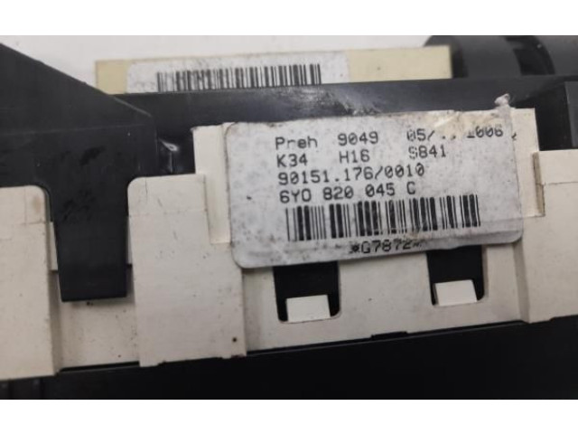 Блок управления климат-контролем 6Y0820045C Skoda Fabia Mk1 (6Y)